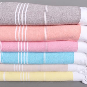 Personalized Gift, Striped Terry Towel, Bachelorette Party Favors, Organic Turkish towel, 36&quot;x71&quot; Cotton Towel, Customized Turkish Towel,