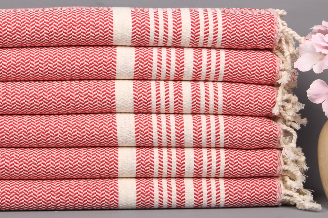 Dish Towel Embroidery Designs, Hanging Kitchen Towel, Red Towel