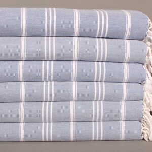 24 x 40 inch denimblauwe katoenen theedoek, gepersonaliseerde geschenken, gestreepte handdoek, keukenhanddoek, cadeaus bruidsmeisje, herdenkingscadeau,