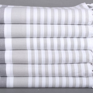 36x67 Inches Dark Gray-Light Gray Cotton Towel, Bridesmaid Gift, Personalized Beach Towel, Turkish Towel, Gift Boxes Towel,