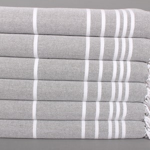 Monogrammed Hand Towel, Turkish Tea Towel, Striped Hand Towel, Wedding Gift, 18&quot;x38&quot; Khaki Green Cotton Hand Towel,