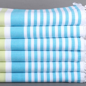 36x67 Inches Turquoise-Pistachio Green Cotton Towel, Personalized Wedding Gift, Bridal Shower Favors, Personalized Gifts, Personalized Gift