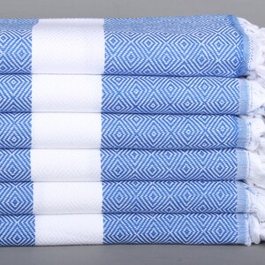 40x71 Inches Sax Blue Cotton Towel, Personalized Gift, Diamond Towel, Turkish Towel, Gift For The Home, Bride Gift,