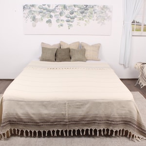 Wedding Gift Blankets, Home Decor Blanket, Brown Blanket, 93x95 Inches Linen Blanket, Bed Cover, Pilates Throw, Turkey Throw,