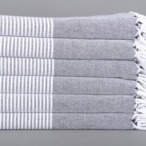 Summer Gift, 40x71 Inches Black Cotton Towel, Bridesmaid Gift, Striped Towel, Bridesmaid Gifts, Mother Of The Groom Gift,