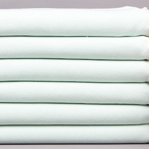 Monogrammed Beach Towel, Personalized Turkish Bath Towel, Mint Towel, Herringbone Towel, 71x40 Inches Turkish Towel Beach, Guest Towel,