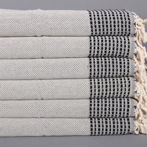 Badkamerhanddoeken, aangepaste handdoek, Turkse handdoek, 20 x 40&quot; marineblauwe katoenen theedoek, gestreepte handdoek, verlovingscadeau,