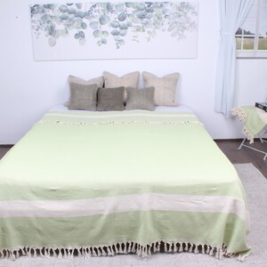 Couch Decke, Türkische Tagesdecke, Pistazie Grüne Decke, Diamant Decke, 79x91 Zoll Baumwolle Decke, Designer Decke,