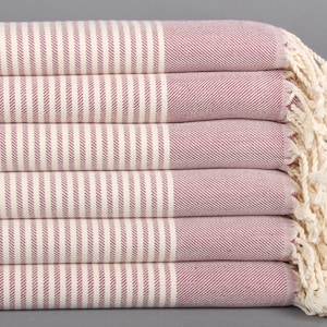 24x40 Inches Damson Cotton Dish Towel, Small Bath Towels, Striped Tea Towel, Monogrammed Hand Towel, Wedding Favors, Bachelorette Favor,