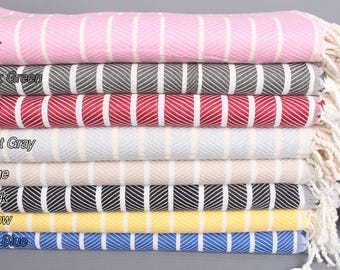 Turkish Bath Towel, Striped Towel, Bridesmaid Gift, Turkish Towel Beach, 40"x71" Cotton Towel, Valentines Day Gift,