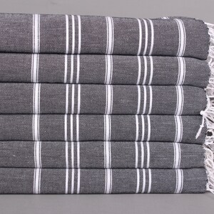 Keukenhanddoek, trouwbedankjes, gestreepte handdoek, Turkse theedoek, 24 x 40 inch zwarte katoenen handdoek, gepersonaliseerd huwelijkscadeau,