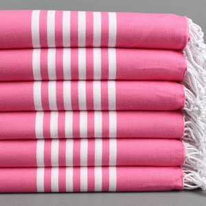Toalla de playa orgánica, toallas para regalo de boda, toalla rosa, peshtemal a rayas, chal elegante de 40 x 71 pulgadas, peshtemal de boda, toalla de dama de honor,