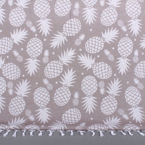 Gift For Her, Bachelorette Party Gifts, Beach Towel, Pineapple Design Towel, 36x71 Inches Brown Cotton Towel, Unique Gift,