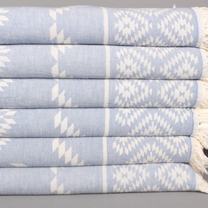 Turkish Tea Towel, Kilim Hand Towel, Custom Hand Towel, Personalized Kitchen Towel, 20&quot;x40&quot; Dark Blue Cotton Tea Towel, Gift For Bride,