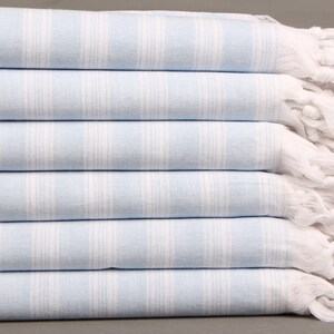 Turkish Beach Towel, Organic Towel, Baby Blue Peshtemal, Striped Towel, 40x71 Inches Personalized Gifts, Gym Towel, Tablecloth Towel,