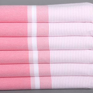 Monogrammed Beach Towel, 40x67 Inches Pink-Fuchsia Cotton Towel, Striped Towel, Custom Wedding Gifts, Bachelorette Gifts, Gift Towel,