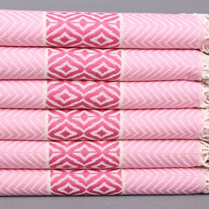 Bath Towel, Organic Cotton Towels, Pink-Dark Pink Towel, Chevron Towel, 40x71 Inches Turkish Towel for Bath, Wedding Peshtemal,