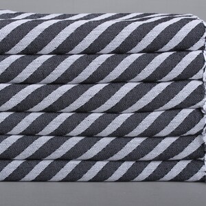 40x71 Inches Black Cotton Towel, Custom Wedding Gifts, Striped Towel, Housewarming Gift, Wedding Gift, Valentines Day Gift For Him,