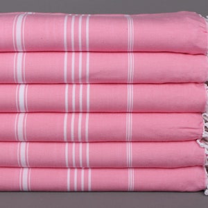Striped Towel, Custom Wedding Gifts, Personalized Wedding Gift, Bachelorette Party Gifts Bridesmaids, 40&quot;x71&quot; Light Pink Cotton Towel,