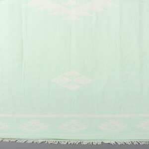 Geometric Towel, Turkish Bath Towel, Bachelorette Party Gift, 40x71 Inches Mint Cotton Towel, Xmas Gifts,