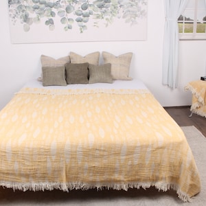 Custom Blanket, Large Towel, Mustard Throw, Animal Print Throw, 71x99 Inches Handmade Bedspread, Gift Blanket, Beach Blanket, Yoga Blanket,