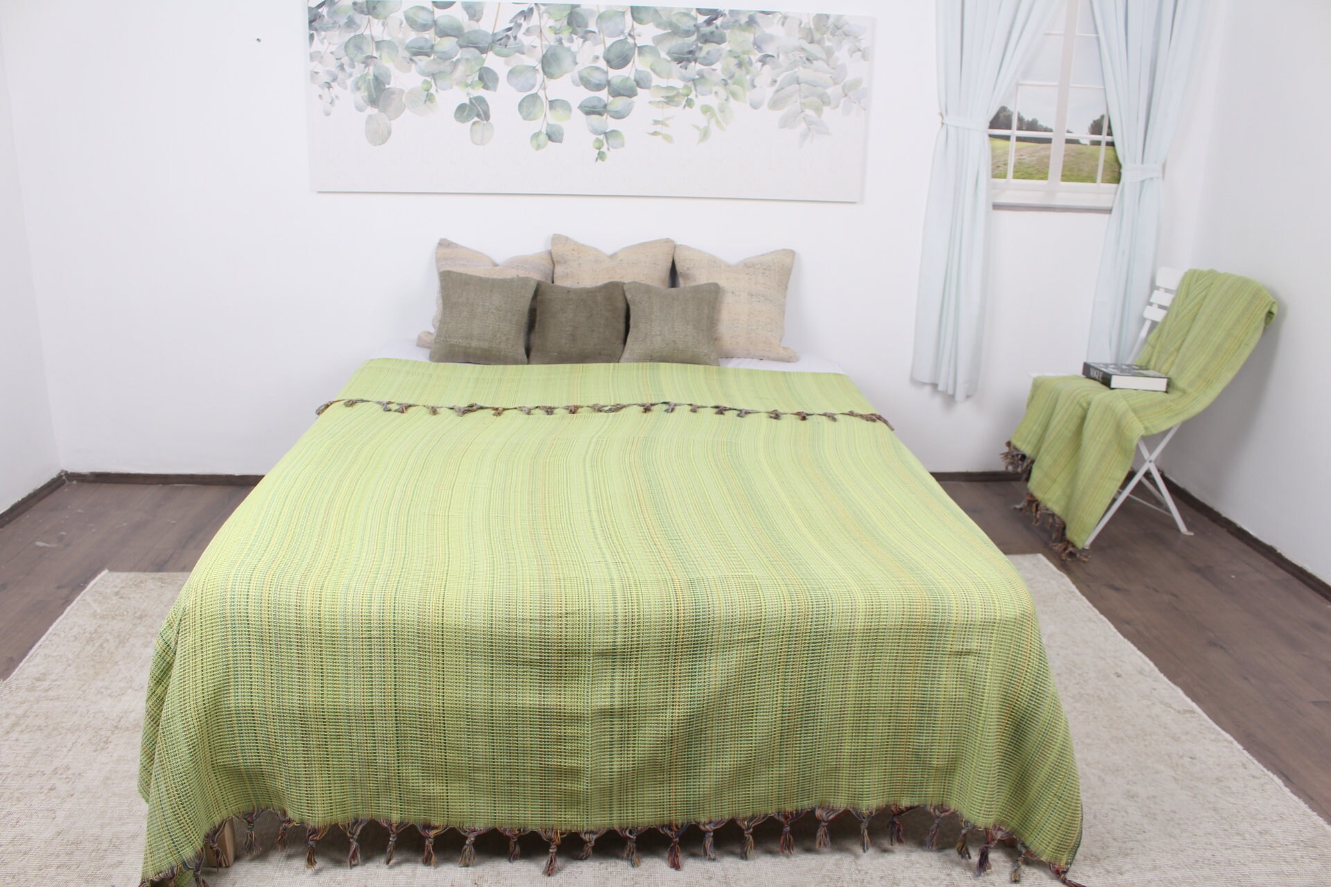 Custom Blanket, Home Decor Blanket, Pistachio Green Throw, Diamond Throw, 79x119 Inches Customizable Blanket, Organic Blanket,