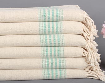 Small Bath Towels, Bathroom Towels, 18x36 Inches Green Linen Tea