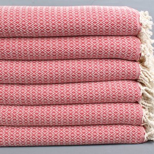 Turkish Throw Blanket, Couch Throw, Red Bedspread, Diamond Bedspread, 79x95 Inches Shower Curtain, Camping Throw, Couch Bedspread,