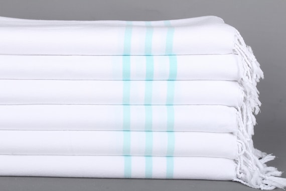 Buy 24x40 Inches Mint Cotton Tea Towel, Striped Tea Towel, Small