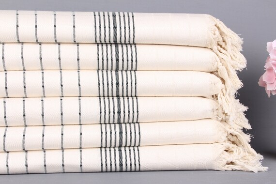Bath Towel Turkish Bath Towel Dark Green Towel Striped - Etsy