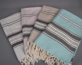 Wedding Gift For Bride, 40"x71" Cotton Towel, Gift For Him, Striped Towel, Turkish Towel Beach, Lightweight towel, Unique Gift,