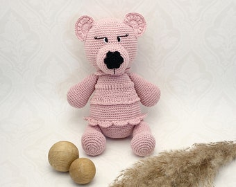 Crochet pattern Lilly the Teddybear, English US terms & Swedish, mönster virkade Nallen Lilly