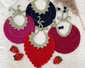 Crochet pattern cute Berry baby BIB Bundle, English US Terms & Swedish