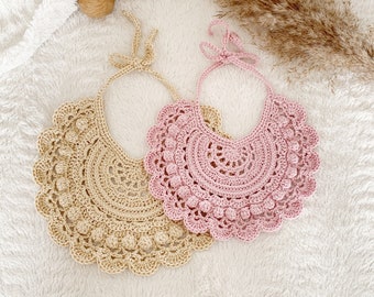 Crochet Baby Bib Pattern, Vintage Style, US & Swedish Terms (PDF)