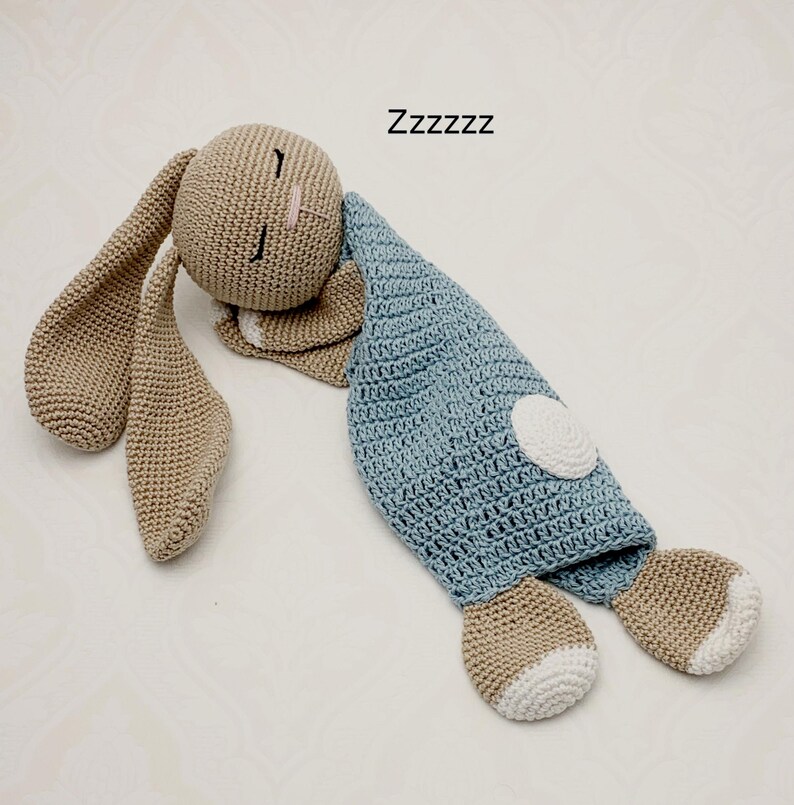 Crochet pattern Bunny Comforter Lovey, English US Terms & Swedish image 2