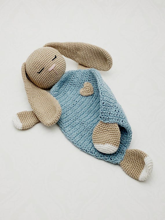Crochet pattern Bunny Comforter Lovey, English US Terms & Swedish
