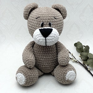 Crochet pattern Lovely Big Teddy Bear, English US Terms & Swedish, VIrkmönster på Supergullig Nallebjörn