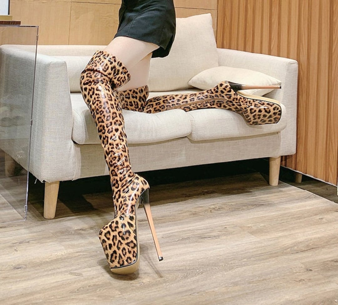 Platform Drag Queen/crossdresser Leopard Print Stretch Tall - Etsy Canada