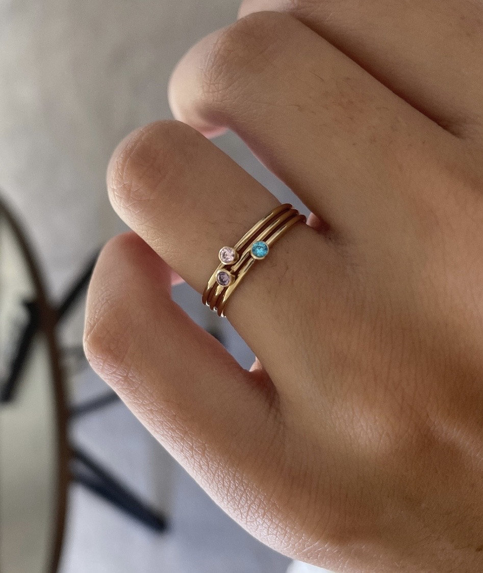 Name and birthstone best sale rings
