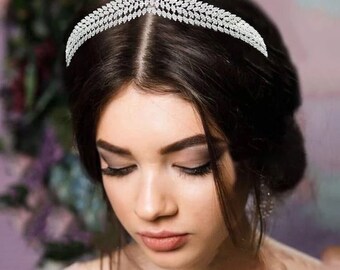 Handmade Crystal Bridal Tiara | Marquise Bridal Wedding Crown |Crystal Tiara  |Silver Bridal Hair Accessory | Chic Vintage Bridal Tiara