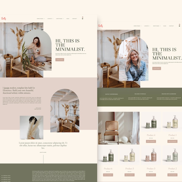 Boho Chic Elementor Kit - Aanpasbare WordPress-sjabloon met WooCommerce-integratie, creatieve bloggers, freelancers en e-commerce