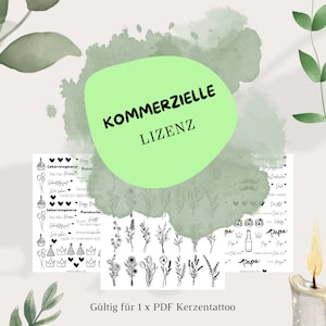 Commercial license for 1 x PDF candle foil | Commercial license | Commercial license candle stickers | Waterslide film | Creative pass