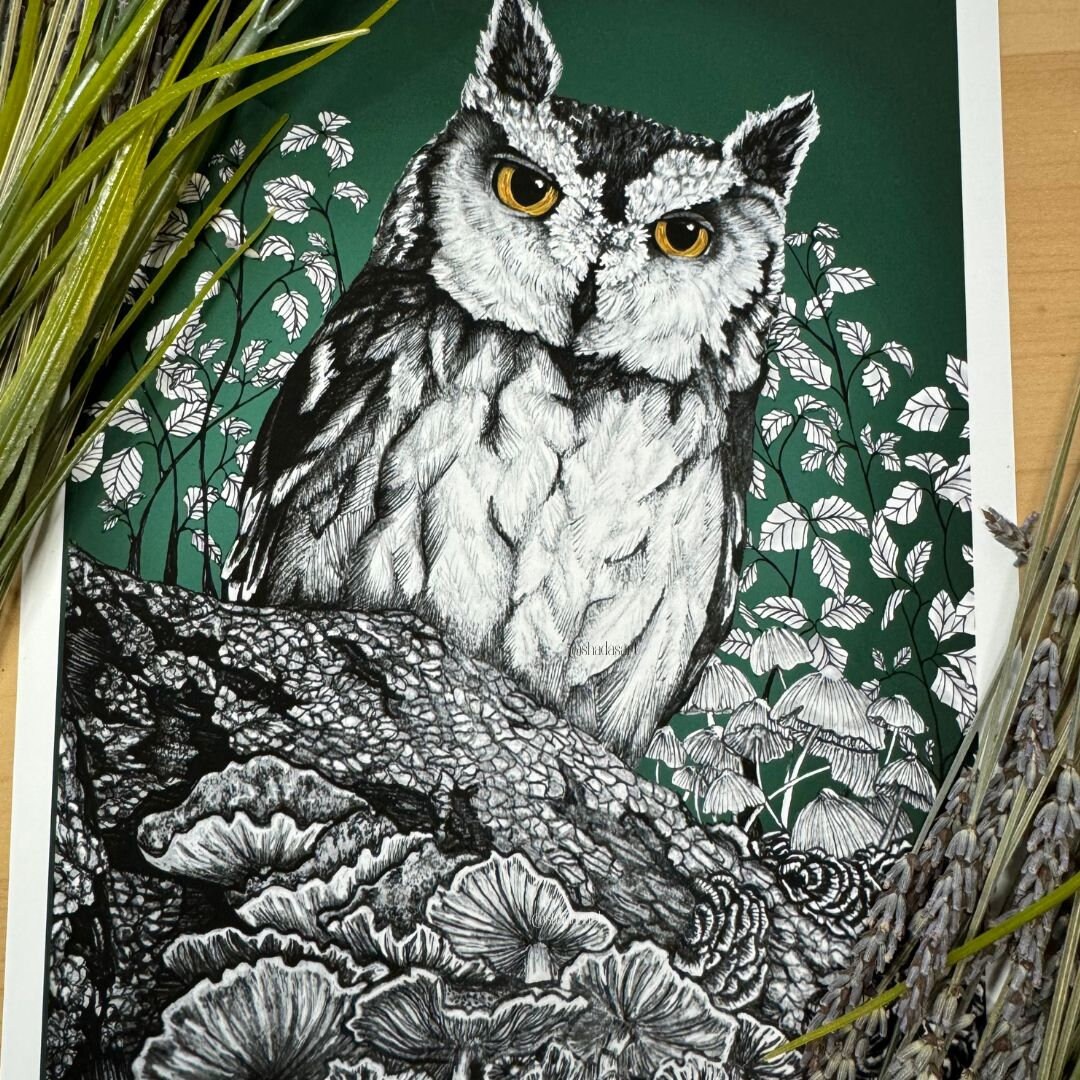 Woodland Owl Theme Fine Art Print - Etsy