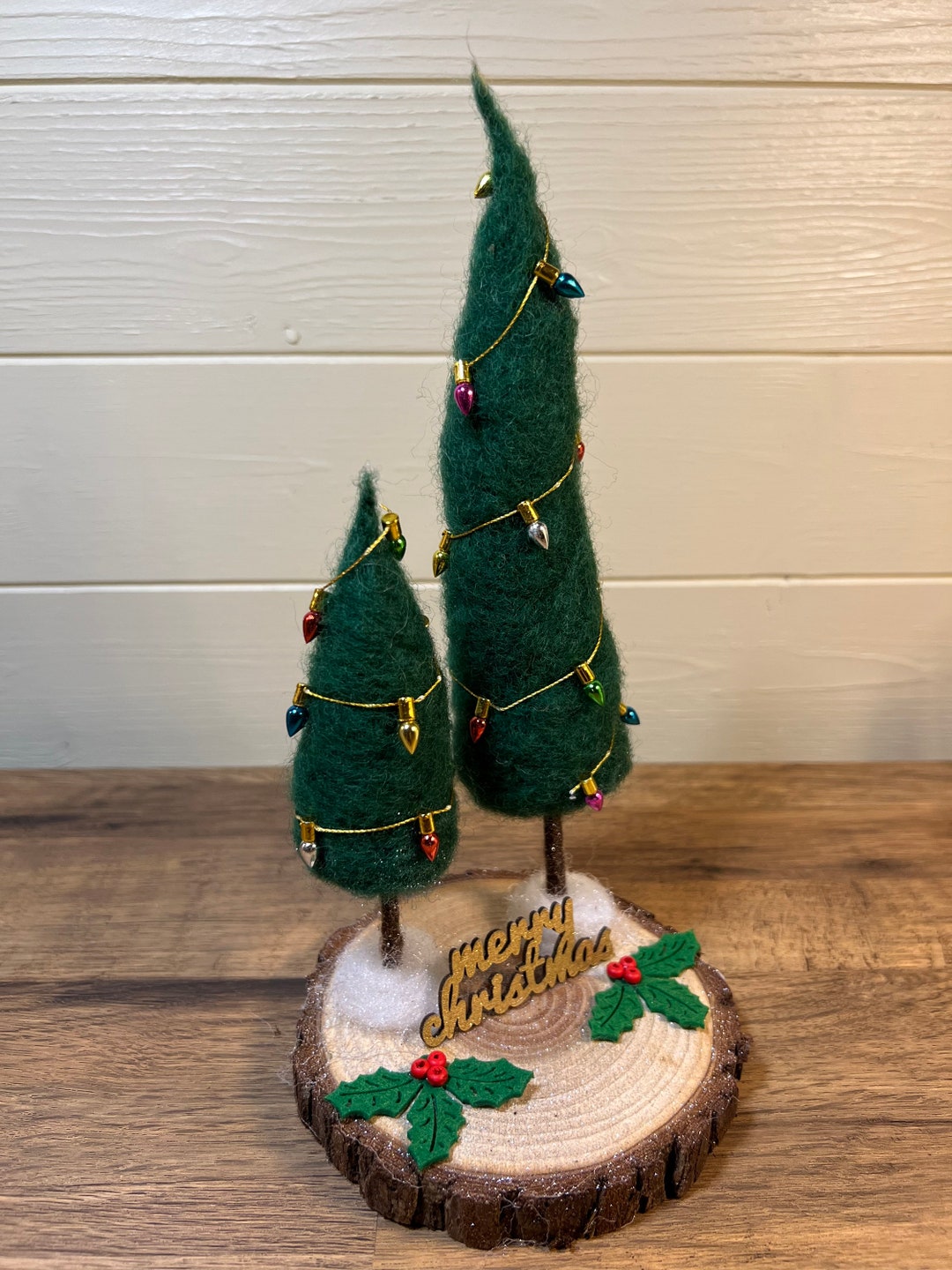 Needle Felted Christmas Tree With Multicoloured Decorations Etsy UK