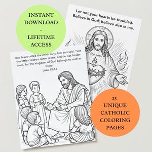 25 Catholic Children&#39;s Coloring Pages | Bible School Pages | Sunday School Curriculum | Christian Coloring Book Printable