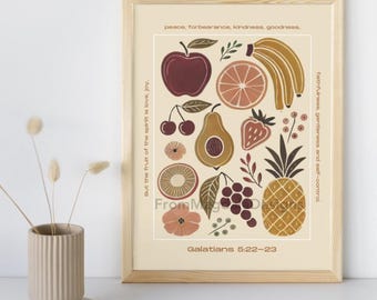 Fruit of the Spirit Print | Galatians 5:22-23 Bible Verse (Digital Download)