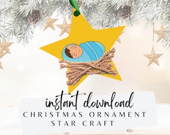 Knutsel baby Jezus voor kleuters | Kribbe voor peuters | Knutselen kerstornament voor kleuters | Knutselen met ornament voor peuters Knutselen met kribbe