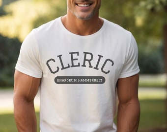 Personalized DnD Cleric Shirt, Custom Character Birthday Gift Female, DnD Class Shirt Girlfriend Gift, New Character Class Shirt