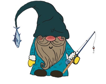 Fishing Gnome. Digital File