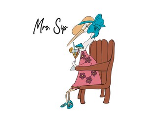 Mrs. Sip Original Louisiana Digital Art